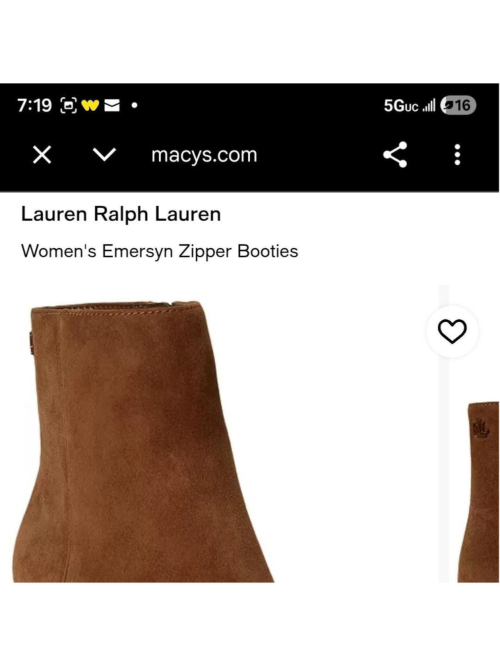 Ralph Lauren brown suede ankle boots with a 3